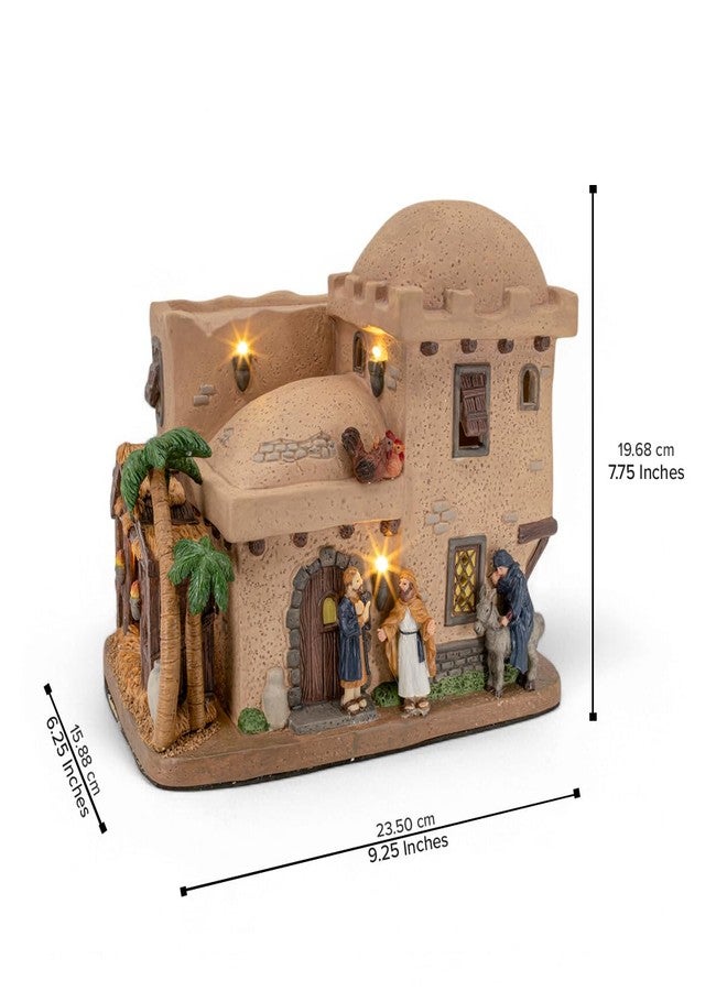 FG Square Bethlehem Inn Porcelain Christmas Village with LED Lights - Image 5